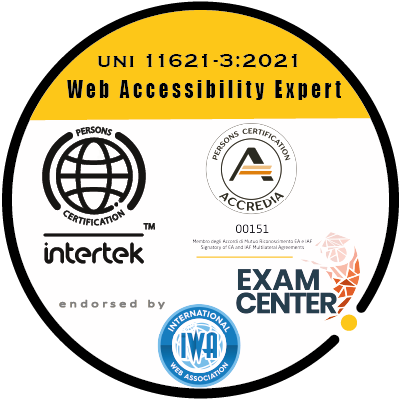 Web Accessibility Expert – UNI 11621-3:2021, Intertek certification, endorsed by IWA